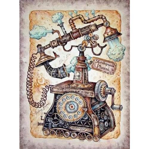 Full Drill Diamond Painting Phone Call DIY Diamond Embroidery Cross Stitch Rhinestones Mosaic Handcraft Classical Art Wall Decor