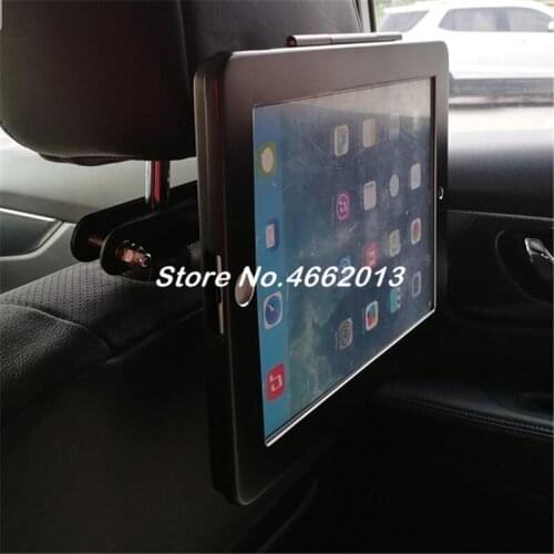 Fit for iPad 2/3/4/5/air/pro 9.7" adjustable aluminum anti theft box for ipad taxi rear seat mount bracket