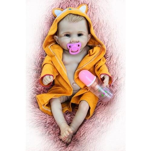 20inch 50cm Full Body Silicone Reborn Baby Girl Doll Painting Hair Silicone baby Vinyl Doll Kids Toys for children Gift Juguetes