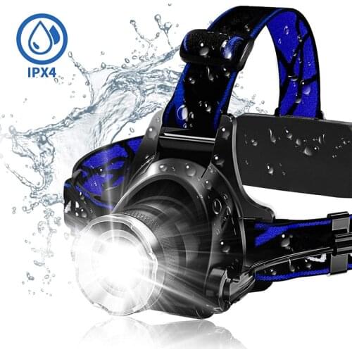 LED Headlamps Waterproof Head lamp Work Light Super Bright 18650 Rechargeable Headlamp Hard Hat Light Flashlight for Outdoors