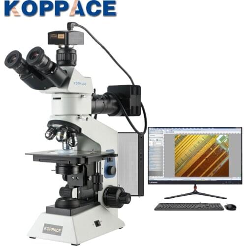 KOPPACE 12 Million Pixels 50X-500X Trinocular Metallurgical Microscope USB2.0 Camera Provide Image Measurement Software