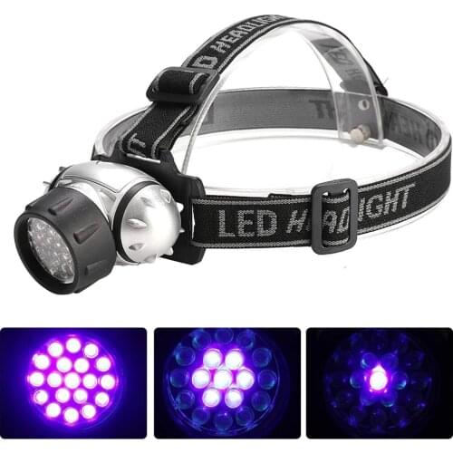 UV LED Purple Headlamp Waterproof Outdoor Headlight Flashlight 395nm Violet Head Lamp Torches Lantern For Hunting Fishing