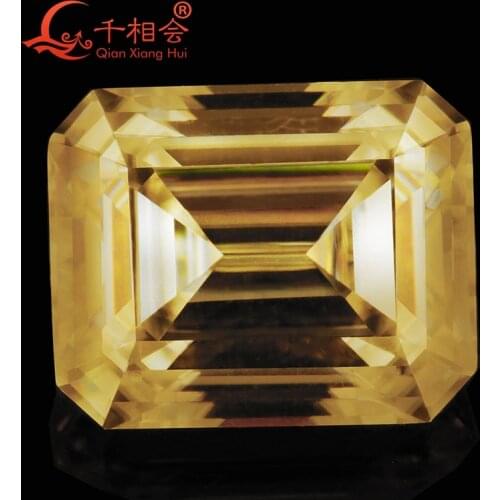 Yellow color retangle shape em erald cut shape Sic material Moissanites loose stone
