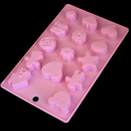 1PC 14 holes cute little angel Chocolate DIY baking mold silicone cake Cookie Mold manual egg tart mold JK 0900