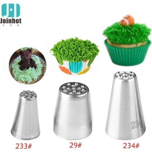 1Pc or 3pcs/set Grass Cream Icing Nozzles Cupcake Head Cake Decorating Stainless Steel Pastry Decor Tip Piping Pastry Cupcake