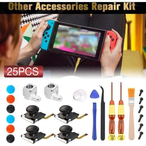 25 In 1 Game Tools Kit Joystick Replacement Parts Game Controller Repair Kit For Nintendo Switch Joy Con 3D Maintenance Kit