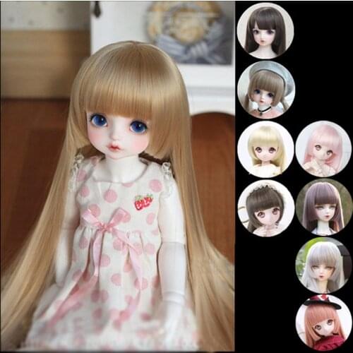 BJD SD 1/3 1/4 1/6 1/8 60cm night Lori doll long straight hair wig high temperature fiberdoll wig doll accessories