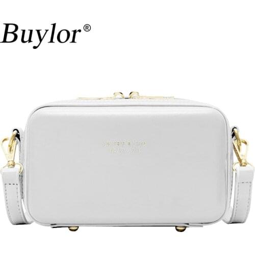 Buylor Women Diagonal Bag Designer Handbags Fashion Shoulder Bag Texture Box Bag PU Leather Small Square Bag Wild Trend Messenge