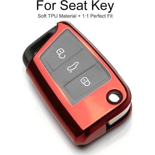 TPU Car Key Cover Case For Seat Leon Mk2 MK3 5F ST 1 1M 2 Toledo Alhambra Cordoba Ateca Arona Fr 2019 Key Chain Ring Accessories