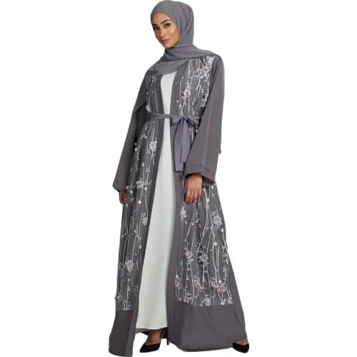 Dubai Abaya Embroidery Maxi Dress Women Muslim Kimono Turkish Kaftan Robe Party Gown Ramadan UAE Islamic Clothing
