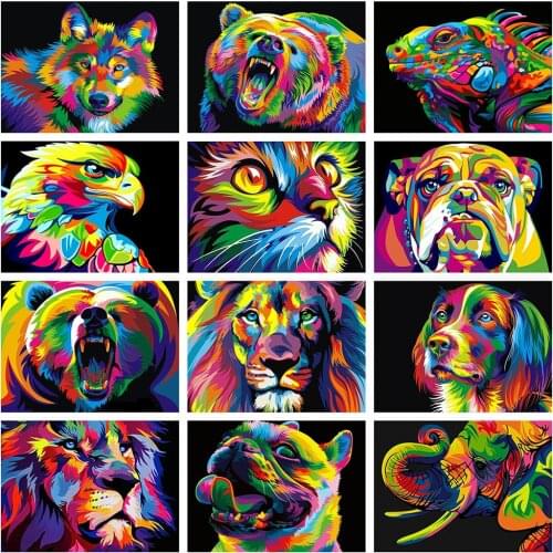 Evershine Full Square Diamond Embroidery Animals 5D DIY Diamond Painting Cross Stitch Mosaic Rhinestone Picture Crafts Kit