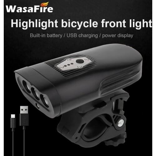 Bike Light Front USB Charging Bicycle Headlight 3600 Lumen 3*T6 Led MTB Lantern 2000mAh Power Display Power Bank Cycling Lights