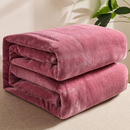 Flannel Pure Color Throw Blanket Single People Student Dormitory Office Air Conditioning Covers Blankets Soft Comfortable