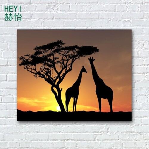 Sunset Animal Giraffe Canvas Print Wall Art Deco Living Room Wall Picture Bedroom Picture Animal Print Modern Home Decor X10