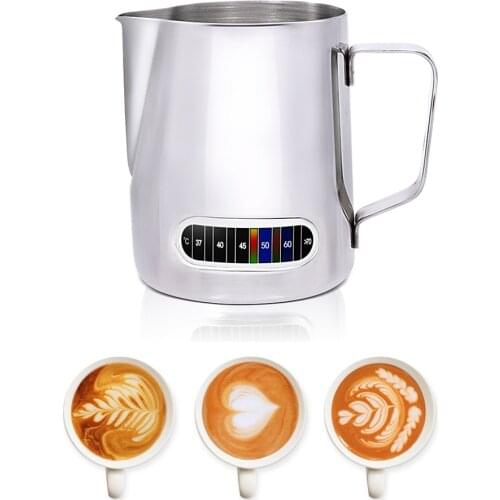 Stainless Steel Milk Jug 0.6L Frothing Pitcher Pull Flower Cup Coffee Milk Frother Latte Art Milk Foam Tool Cappuccino Cups