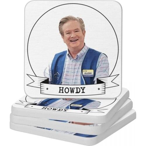 Glenn Howdy Diatomaceous Earth Square Round Coaster Anti-Scald Cup Bonsai Mat Soap Toothbrush Pad 10x10cm