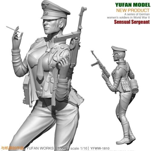 Yufan Model 1/18 Resin Kits Figure Sexy Women Officers Resin Soldiers Model Self-assembled 90mm YFWW-1810