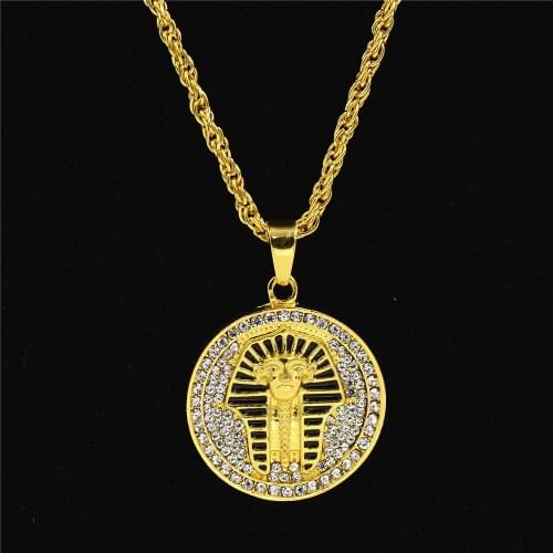 2021 European And American New Pharaoh Head Image Boutique Necklace Hiphop Hip Hop Necklace Street Dance BarWholesale Men Jewel