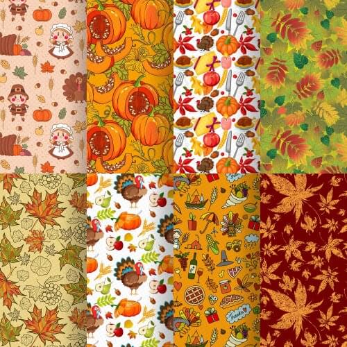 20x33cm Autumn Faux Leather Sheets Pumpkin Leaf Synthetic Leather for DIY Earrings Hair Bow,1Yc19908