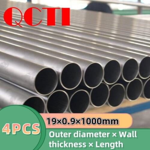 4Pcs Gr9 19×0.9×1000mm Industrial Ti Pipe Pure Titanium Hollow Tube Polished Seamless Titanium Tube for Bicycle or CP