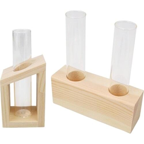 Transparent Glass Test Tube Vase Plant Terrarium for Hydroponics Plants