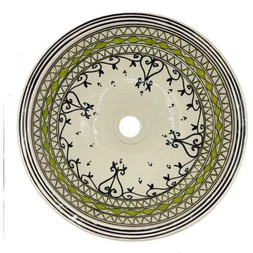 Lavatory bathroom sink ceramic Moroccan Tunisian hand painted 1507210800