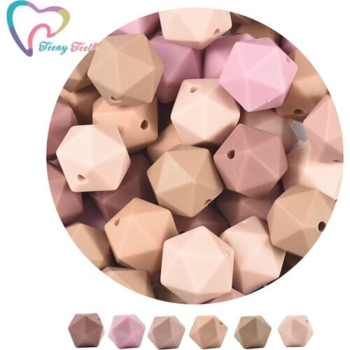 100 PCS 14 MM Icosahedron Silicone Teether Bead Bpa Free Baby Teething Necklace Accessories Baby Pacifier Chain Silicone Beads