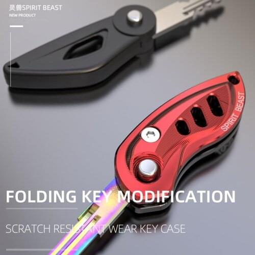 Spirit beast motorcycle folding key shell aluminum alloy CNC CB190 motorbike modified BJ300GS NK150 key embryo cover BJ502C