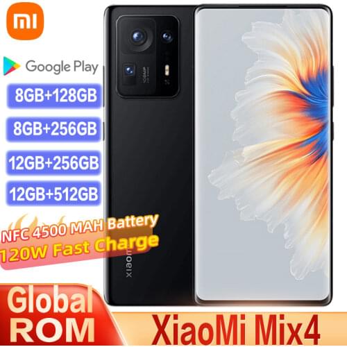 Original Xiaomi Mix 4 Smartphone 5G Version Snapdragon 888 Plus CPU 108MP Camera 120W Fast Charge 120HZ Full Screen With NFC