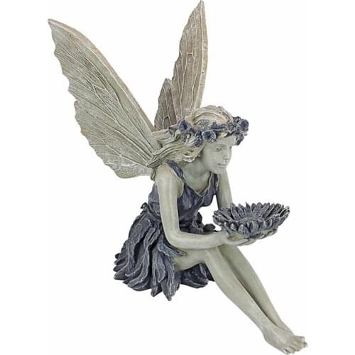 The Sunflower Fairy Statue Beautiful Angel Sculpture Realistic Figure Ornament Stone Garden Yard Art Outdoors Indoor Decoration