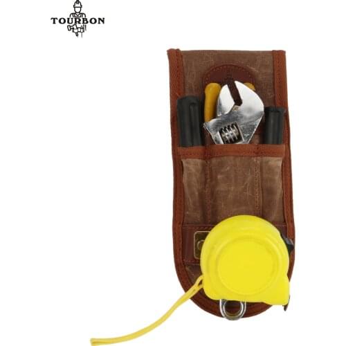 Tourbon Hand Workshop Spud Wrench Spanner Screwdriver Tape Measure Holder Pincer Pliers Tools Carrier Pouch Canvas for Belt 5cm