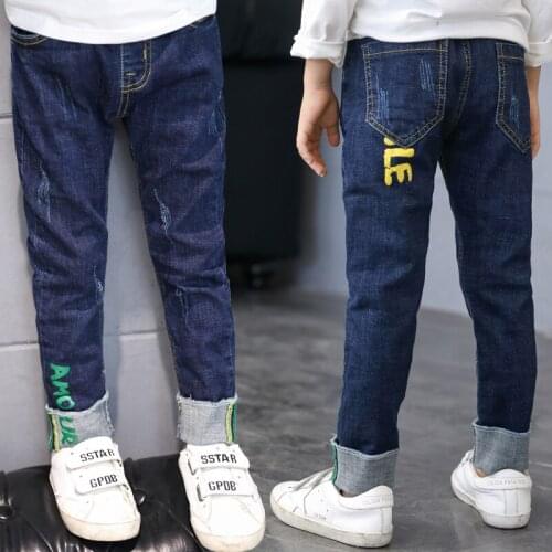 2021 Spring Childrens Clothes Boys Jeans Thin Denim Baby Boys Jeans For Big Kids Boys Casual Jeans Long Trousers
