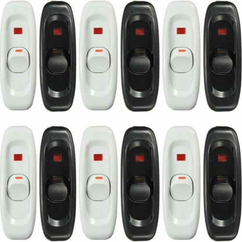 Inline ON OFF Desk Light Table Bed Lamp Cord Cable Rocker Switch 110-250V 10A