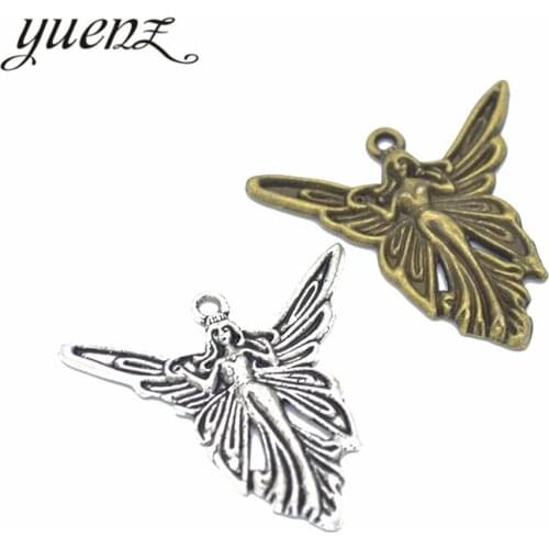 YuenZ 5pcs Antique Silver color Elf Charm Metal Charms Necklace Jewelry Diy Jewelry Findings Handmade Craft 37*36mm I205