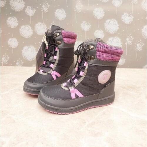 Girls snow boots winter cotton boots warm waterproof girls snow boots size 28 to 35 wallvell