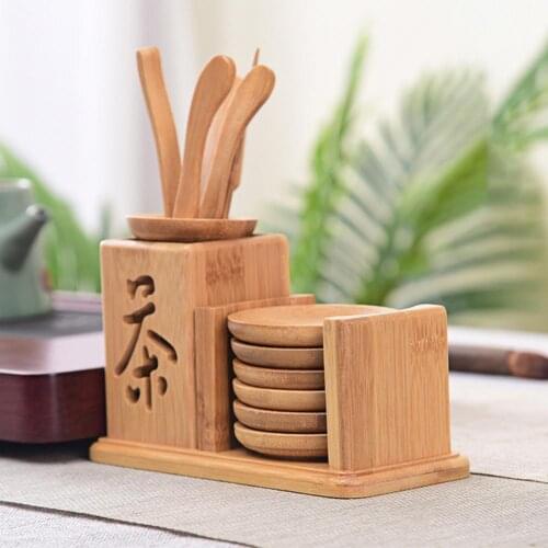 1 Set Chinese Bamboo Tea Tools Set Hollow out Natural Vintage Design Tea Ceremony Setting Accessories Tea Ceremony Utensils