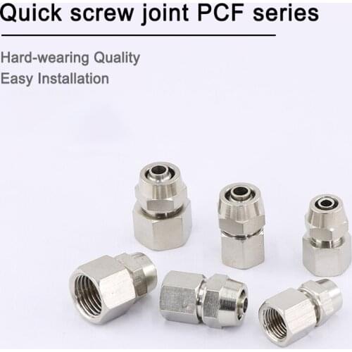 1 PC Pneumatic Metal pneumatic quick-screw air pipe joint threaded elbow PCF4-01/PCF6-01/PCF8-01/PCF10-01/PCF12-01/PCF14/PCF16