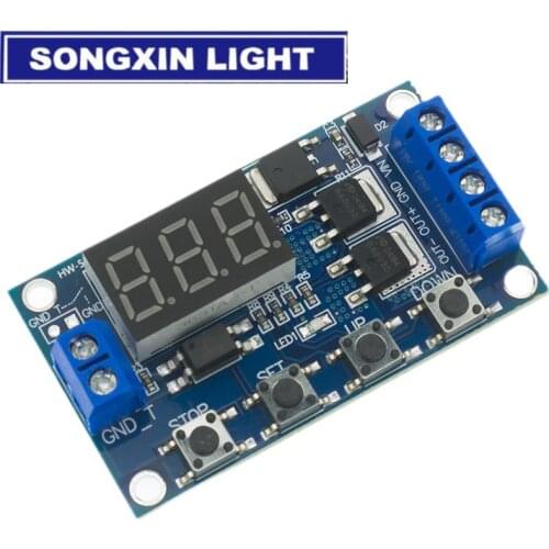 10PCS DC 12V 24V Dual MOS Tube LED Digital Time Delay Relay Trigger Cycle Timer Delay Switch Circuit Board Timing Control Module