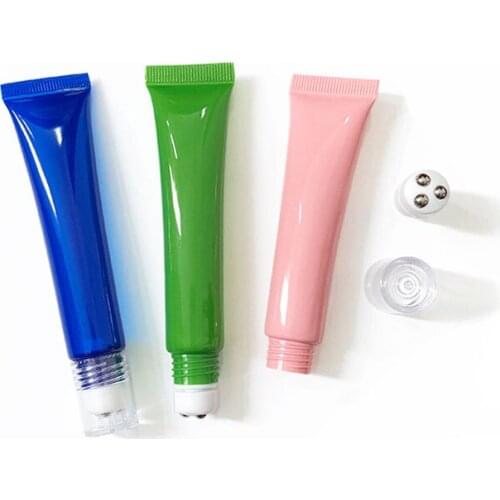 20ml Colorful Squeeze Tube Refillable Roll On Bottle Beauty Lip Balm Hand Cream Hose Sample Travel Cosmetic Containers 50pcs/lot