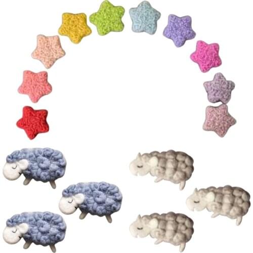 3/10Pcs DIY Handmade Baby Felt Stars/Lamb Home Party Decoration Photography Prop U7EE