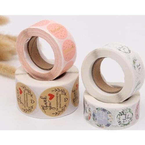 500pcs Roll Sealed Sticker Baking Cake Packaging Adhesive Sticker 2.5cm Handicraft Decoration Sticker Gilded Envelope Decoration