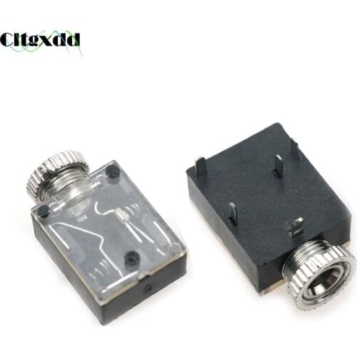 10PCS/Lot 3.5mm Audio Jack Female 5 Pin DIP Earhone Headphone Jack Socket PCB Panel Mount W/ Nut PJ-324M PJ324M Audio Connector