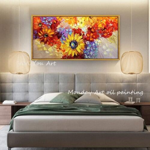 Large oil painting Hand painted landscape oil painting wall art picture flower oil painting for living room bedroom decoration