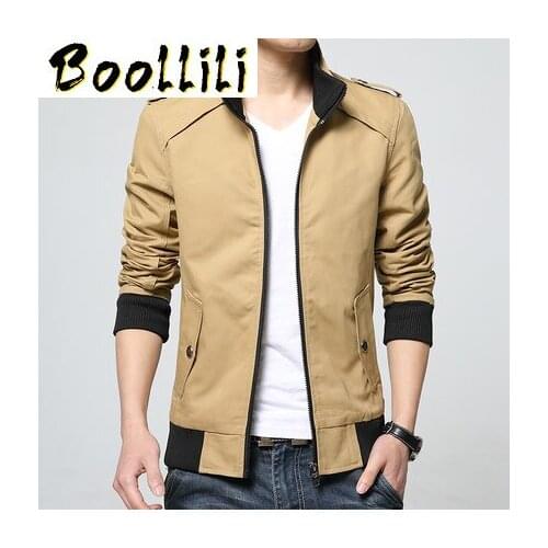 Boollili Spring Autumn Jacket Men 2020 Hot Sale Casual Thin Mens Jackets And Coats Stand Collar Jacket Plus Size M-4XL