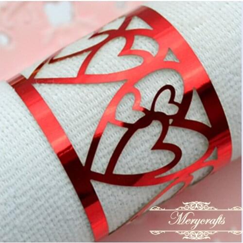NP02 love theme wedding decorations laser cut paper napkin rings