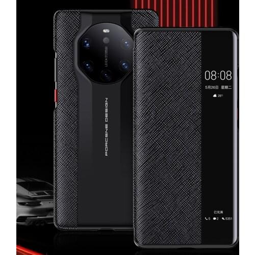 Flip Case For Huawei Mate 40RS Smart Touch Clear View PU Leather Cover Mate40 RS Wake up sleeping shockproof Protective Capa