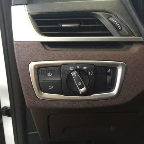 For BMW X1 2016 Stainless Steel Left-driving ABS Chrome Headlight Switch Trim Frame Cover Head Light lamp botton Car Accessories