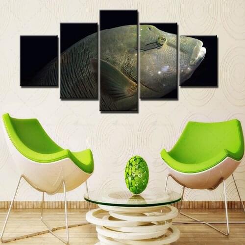 Home Decor Canvas Painting Strange Fish Pictures Wall Artwork Prints Modular Animal 5 Pieces Poster For Living Room Framework