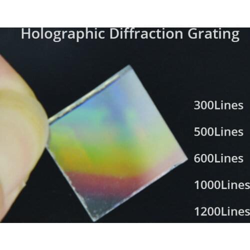 20x20mm Optical Glass Laser Two-dimensional Orthogonal Holographic Diffraction Grating Original Engraving 300 600 1000 1200 Line