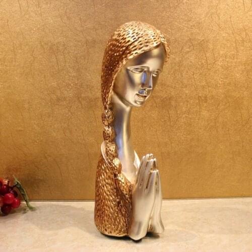 European crafts, ornaments, home praying girl, figure sculpture adornment, art beautiful decoration, home decor, girl statue